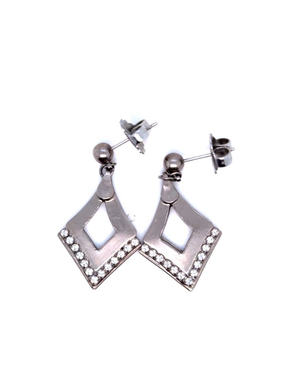 Sorrelli Gunmetal Diamond Shaped Crystals Earrings
